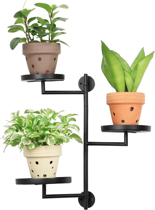 YFFSRJDJ Rotating Window Plant Shelves Indoor, 3-tier Metal Plant Stand, Wall Plant holder, Window Plant Shelf for Multiple Plants indoors, Window Sill Gifts for Plant Lovers to Enhance Home Decor